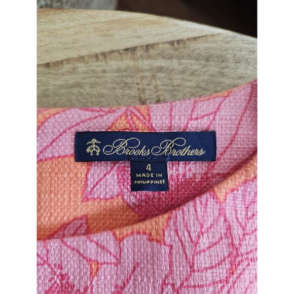 Brooks Brothers Textured Floral Print Shift Dress Women's Size 4 Midi Preppy - Picture 7 of 10